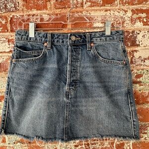 We The Free Blue Denim Skirt